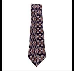 Metropolitan Museum of Art Mens Silk Tie Floral Navy Red